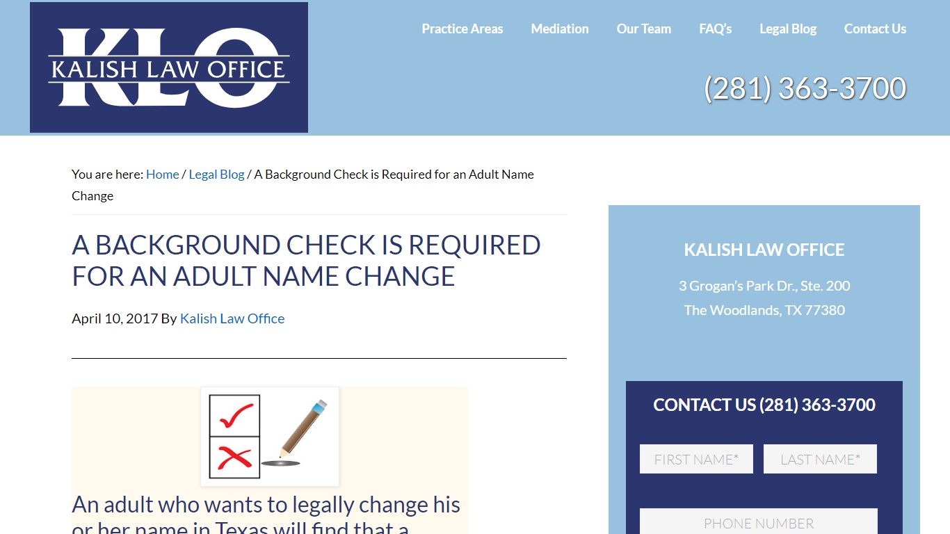 A Background Check is Required for an Adult Name Change