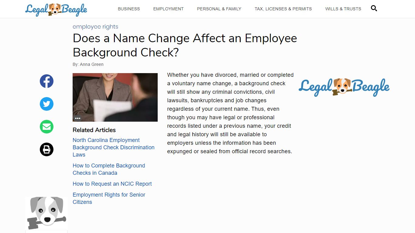 Does a Name Change Affect an Employee Background Check?
