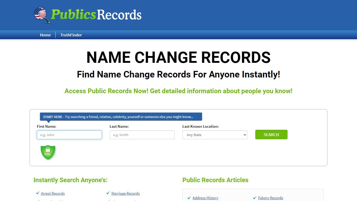 Find Name Change Records For Anyone - publicsrecords.com